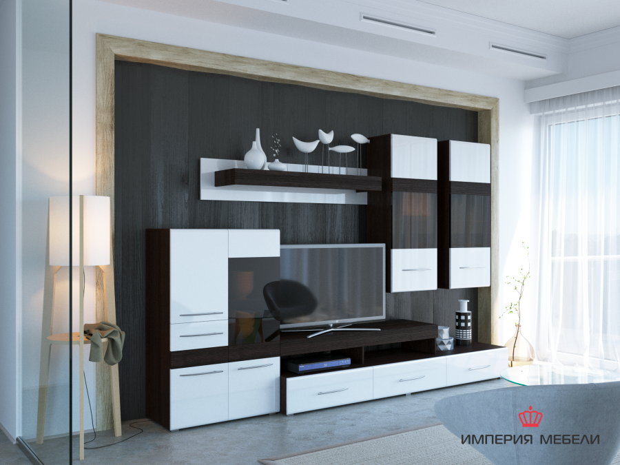 Черно-белая модульная мебель в гостиную
